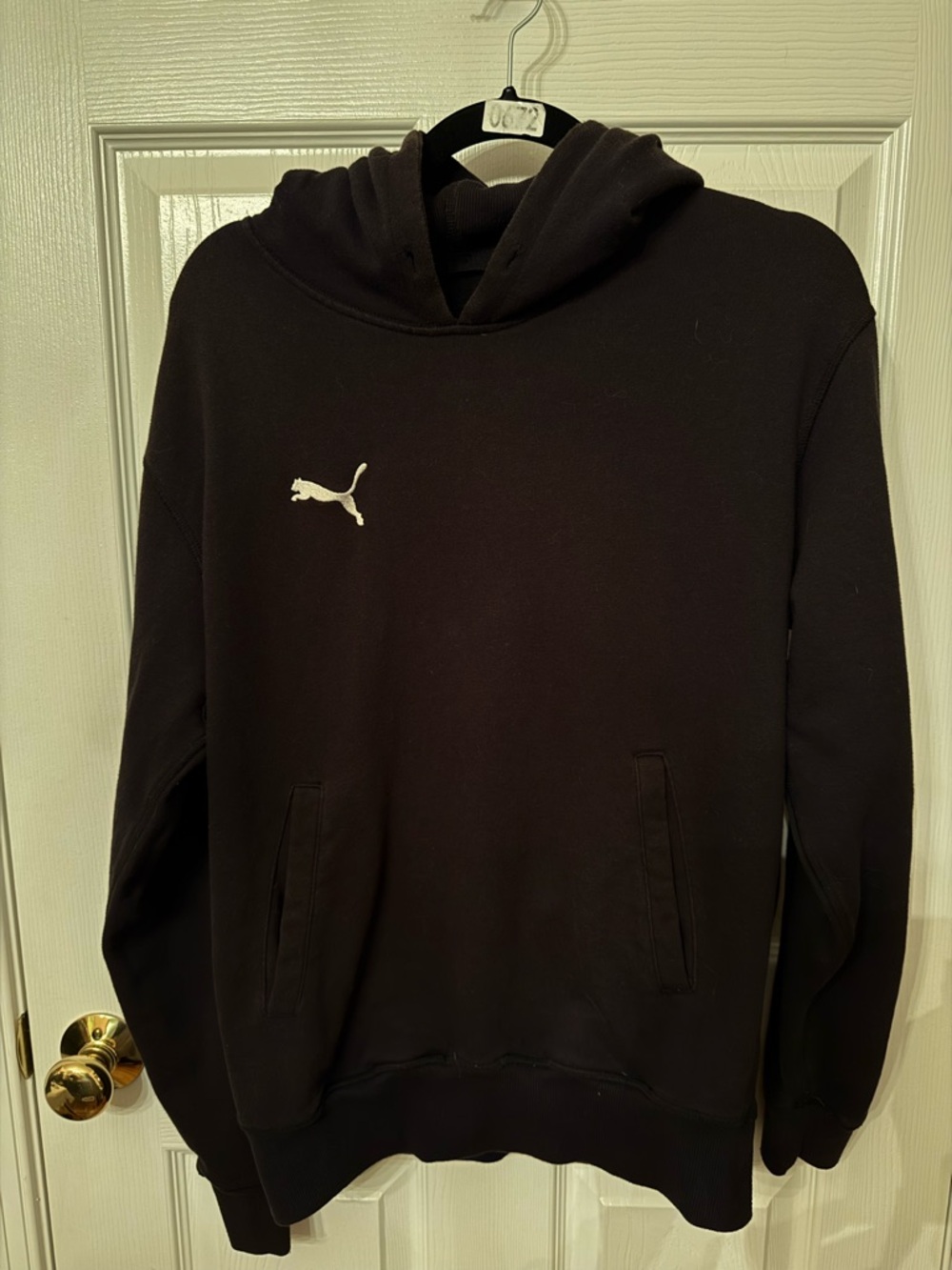Puma Black Hoodie with White Puma Logo
